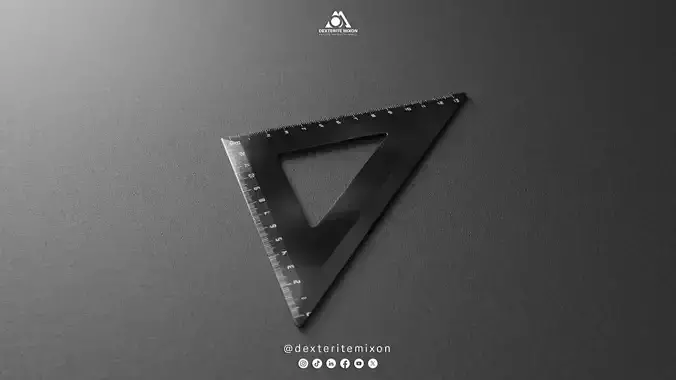 Set Square  3D Model 13 cm 