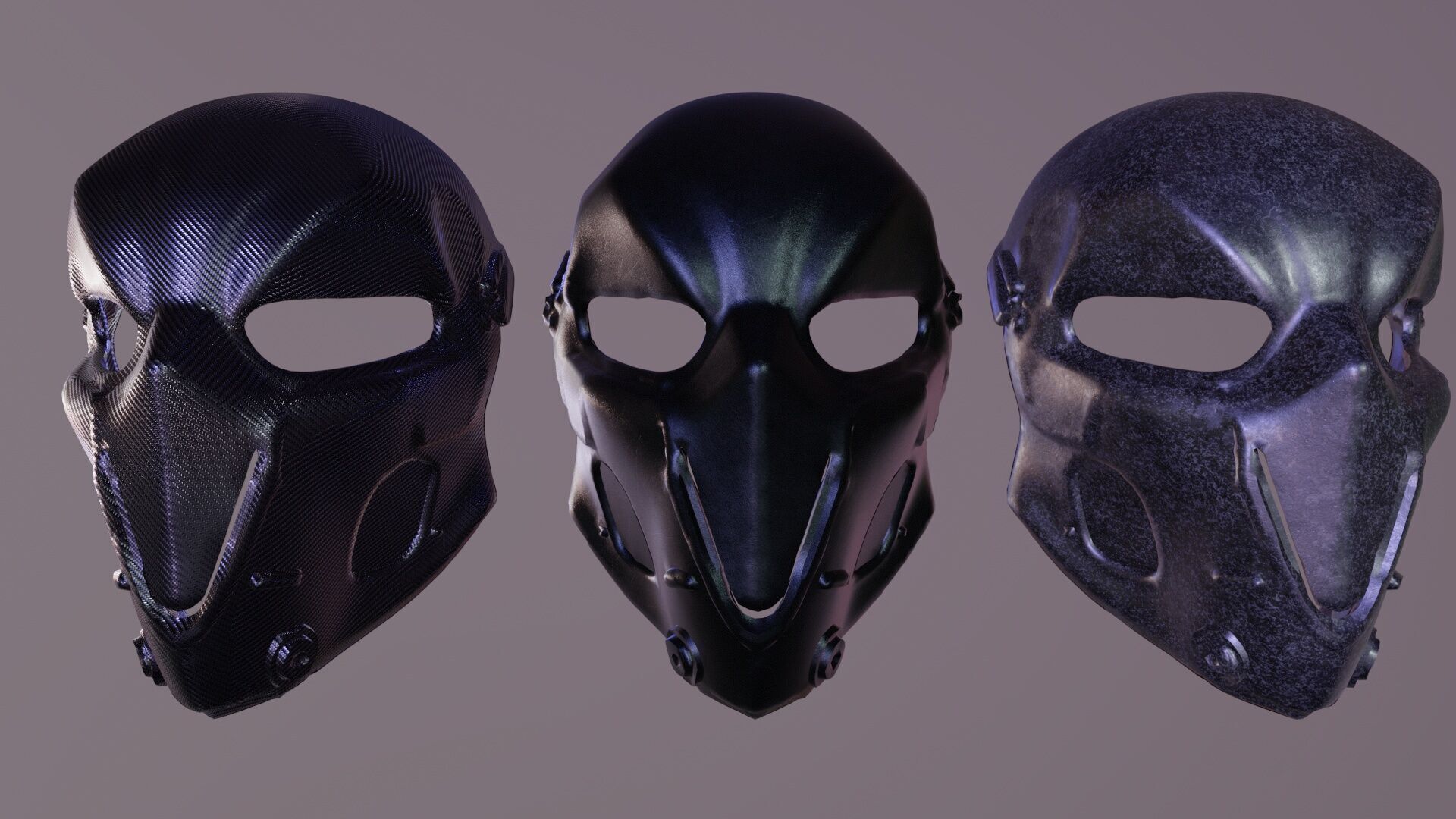 Ballistic Mask - Armored - Helmet Low-poly 3D model_5