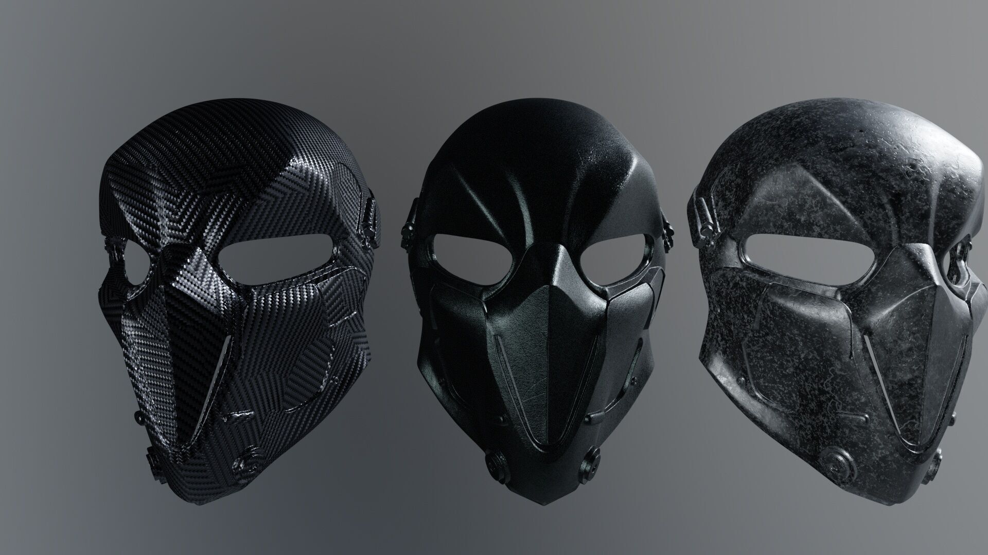 Ballistic Mask - Armored - Helmet Low-poly 3D model_2