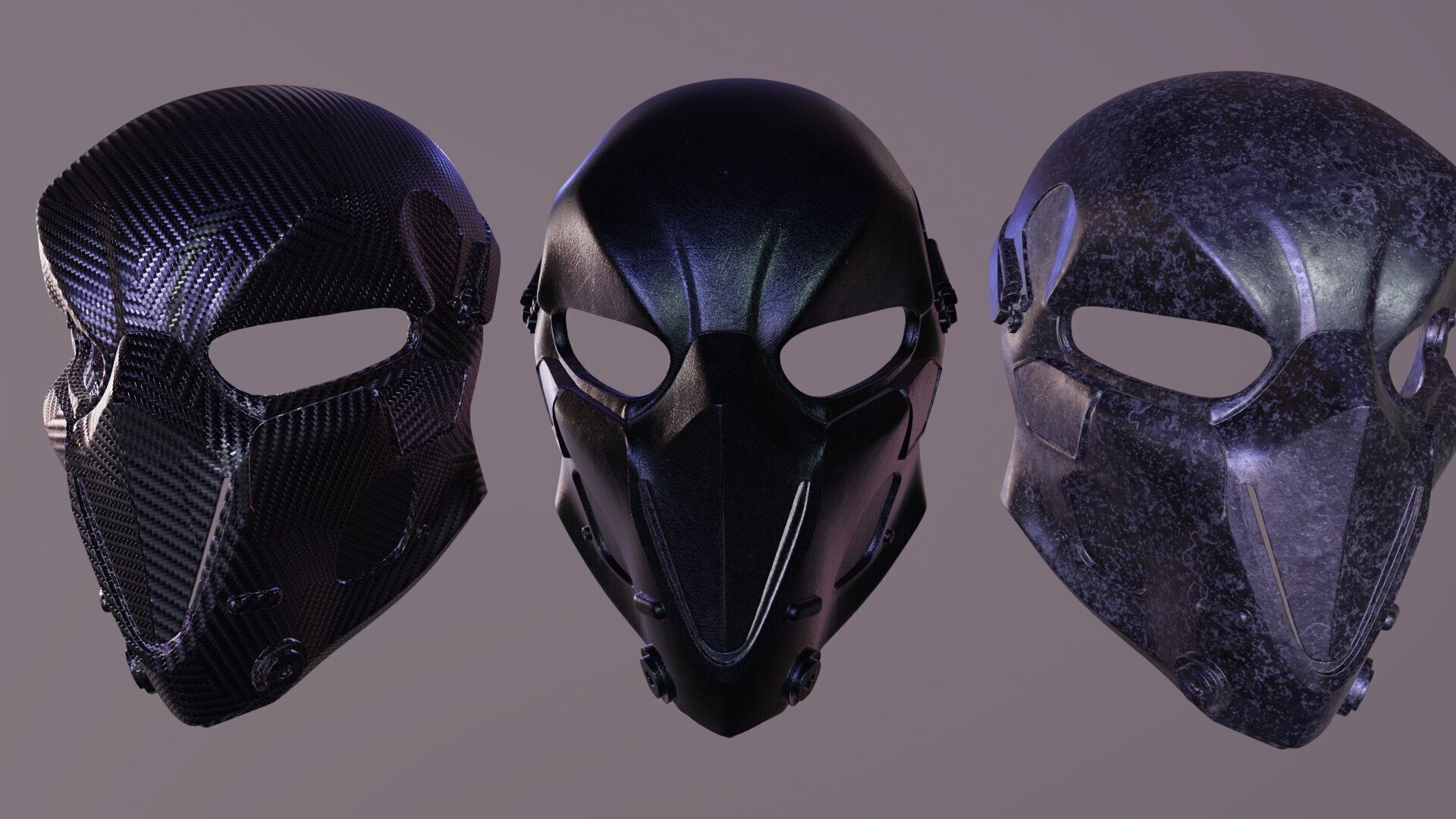 Ballistic Mask - Armored - Helmet Low-poly 3D model_3