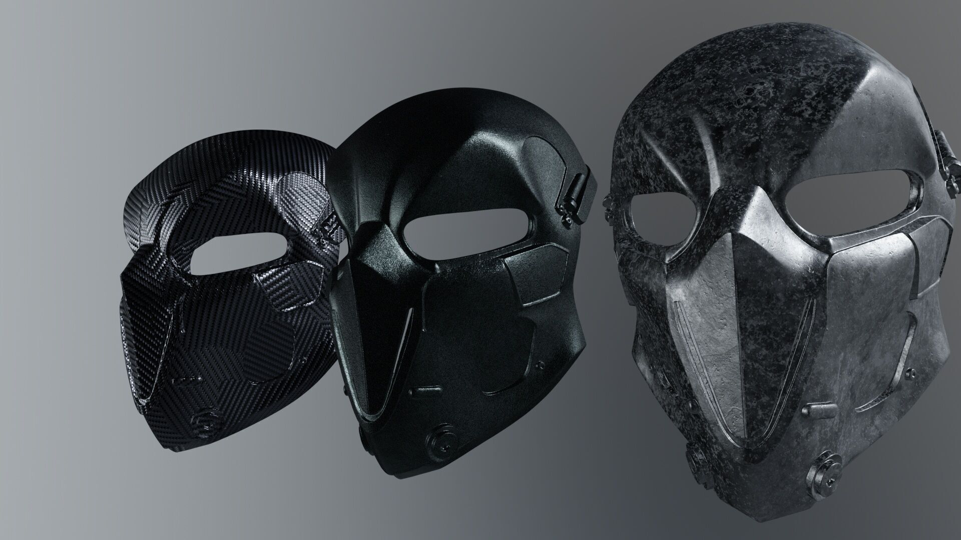 Ballistic Mask - Armored - Helmet Low-poly 3D model_14