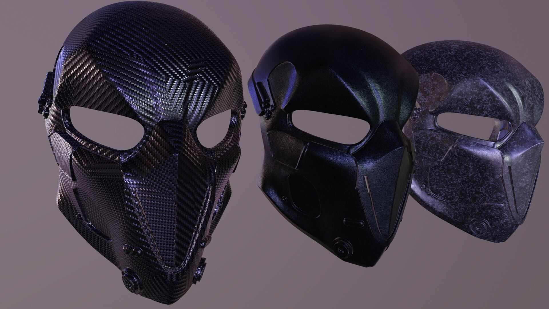 Ballistic Mask - Armored - Helmet Low-poly 3D model_12