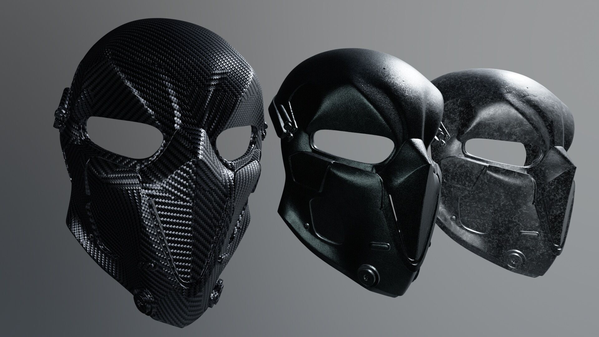 Ballistic Mask - Armored - Helmet Low-poly 3D model_4