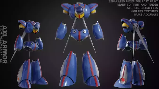 Mega Man X7 Axl Armor for Cosplay 3D print model