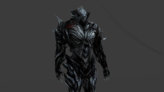 Armored Monster 3D Model Heavy Sci-Fi Fantasy Creature for Games Low-poly 3D model