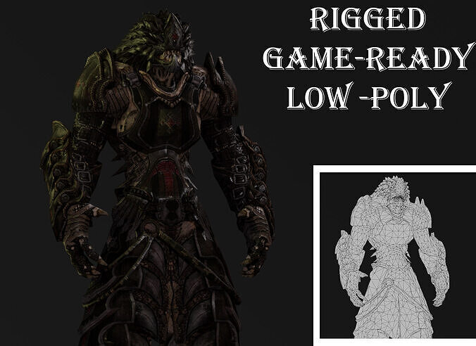 Armored Beast 3D Model Massive Fantasy for Games and Animation Low-poly 3D model