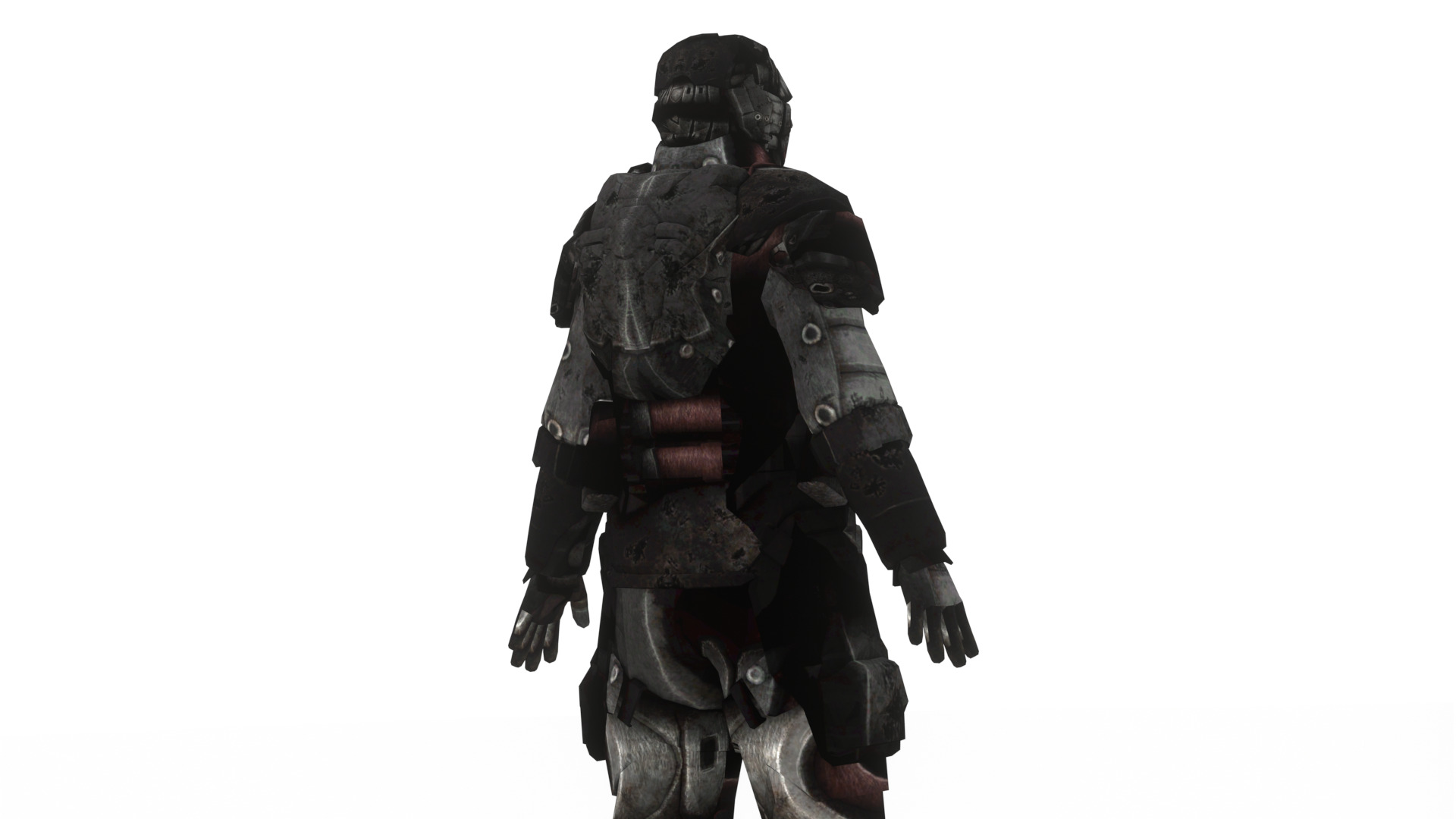 Futuristic Robot Android 3D Model Humanoid Sci-Fi Mech Character Low-poly 3D model_10