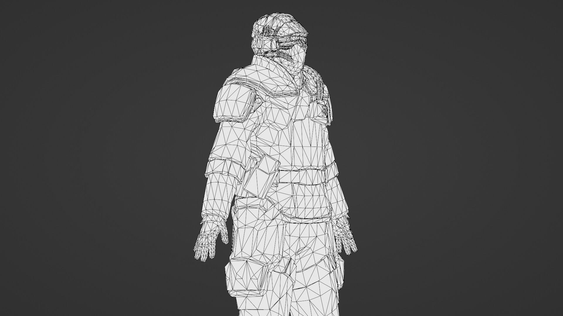 Futuristic Robot Android 3D Model Humanoid Sci-Fi Mech Character Low-poly 3D model_26