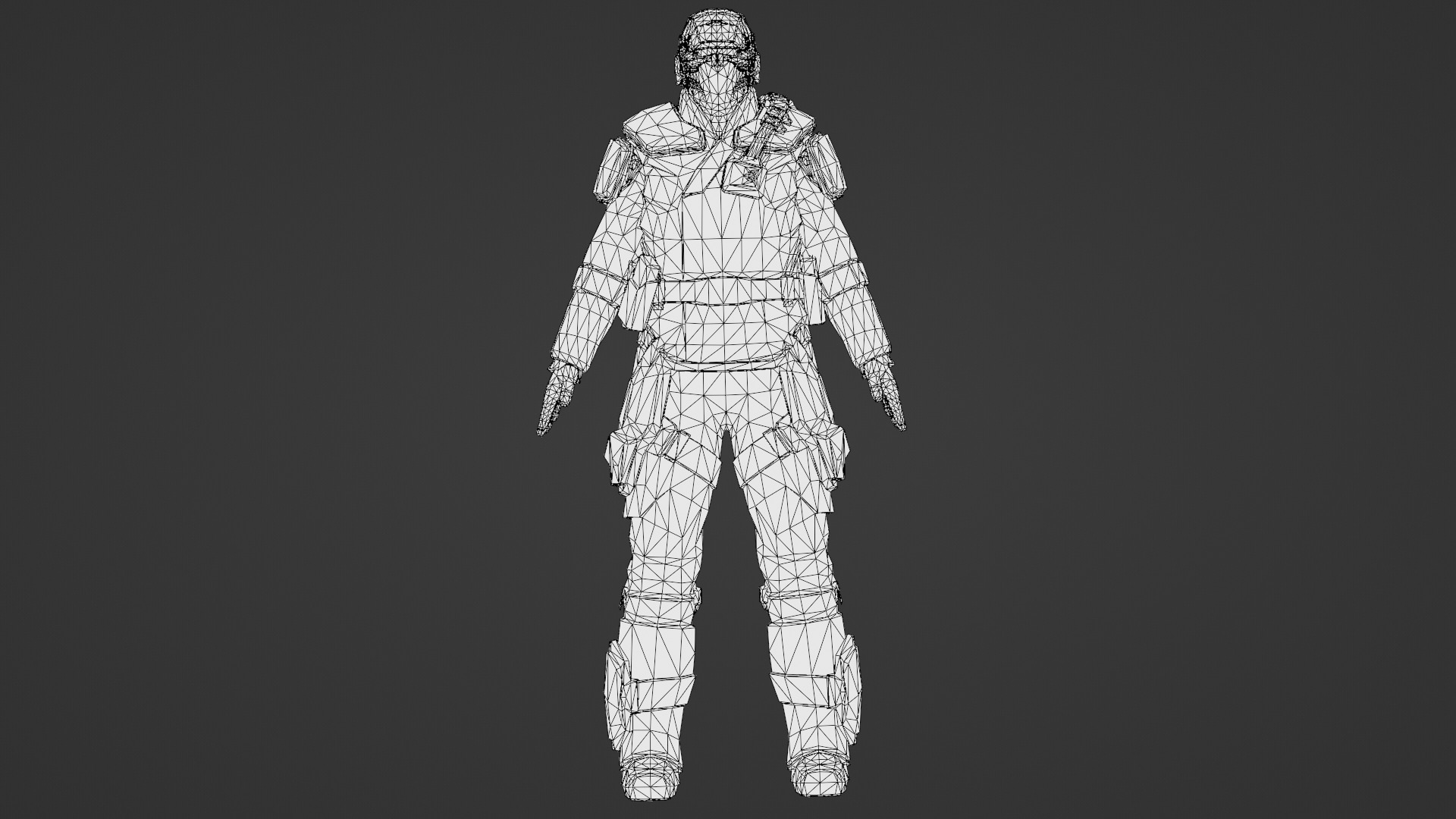 Futuristic Robot Android 3D Model Humanoid Sci-Fi Mech Character Low-poly 3D model_27