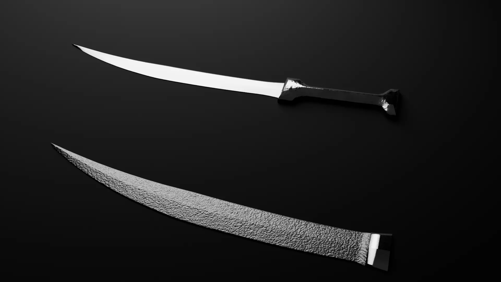 Persian Khanjar Low-poly 3D model_0
