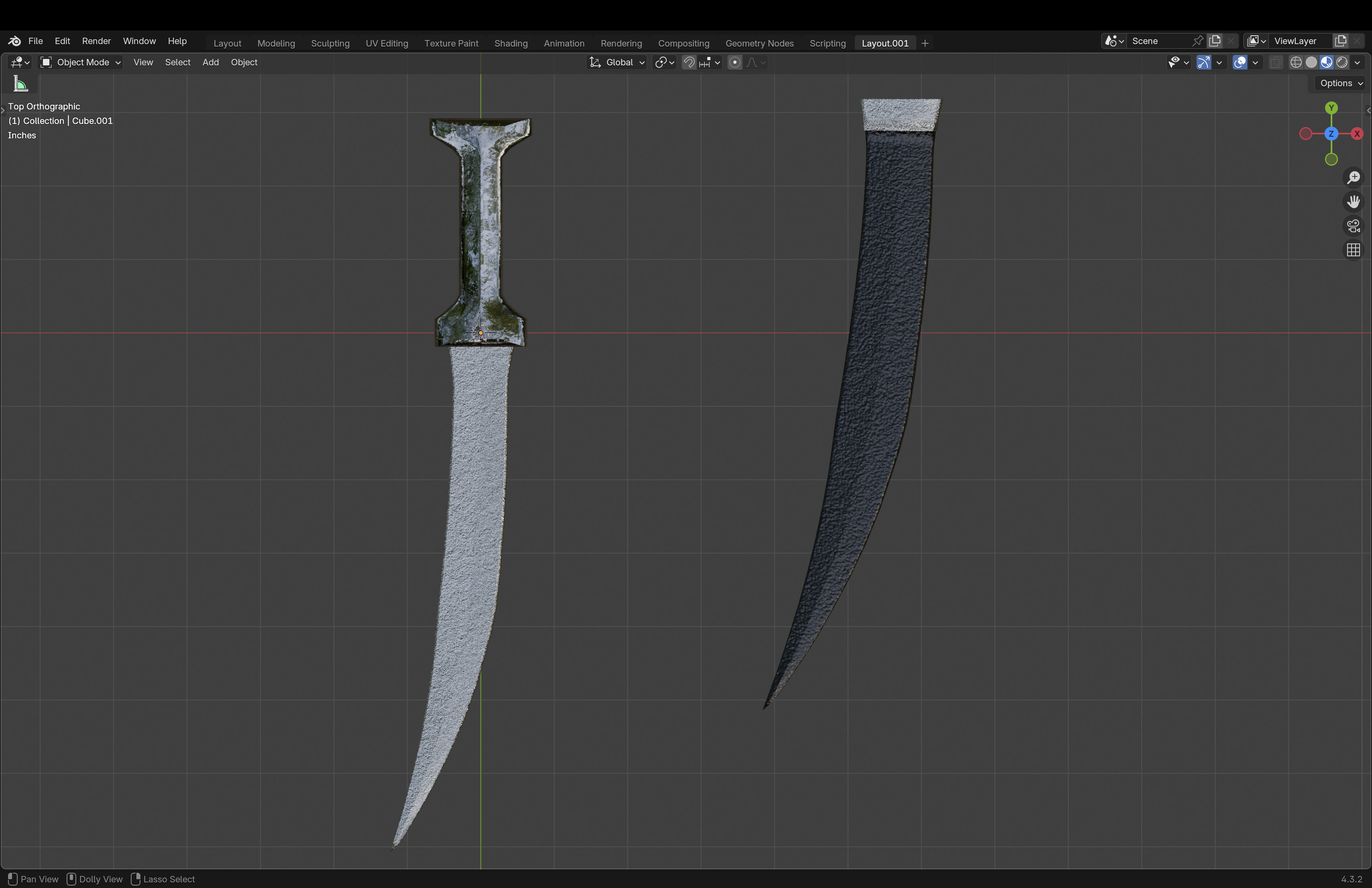 Persian Khanjar Low-poly 3D model_5