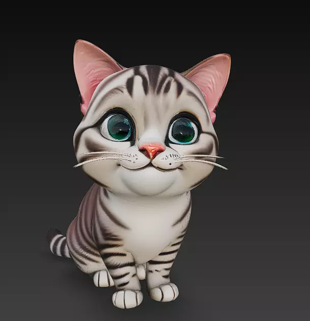 Cat Realistic 3D Model Basic - Low Poly Realistic Low-poly 3D model_0