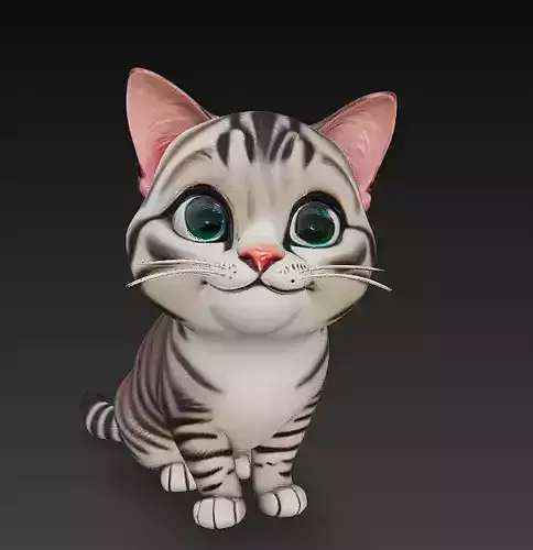 Cat Realistic 3D Model Basic - Low Poly Realistic