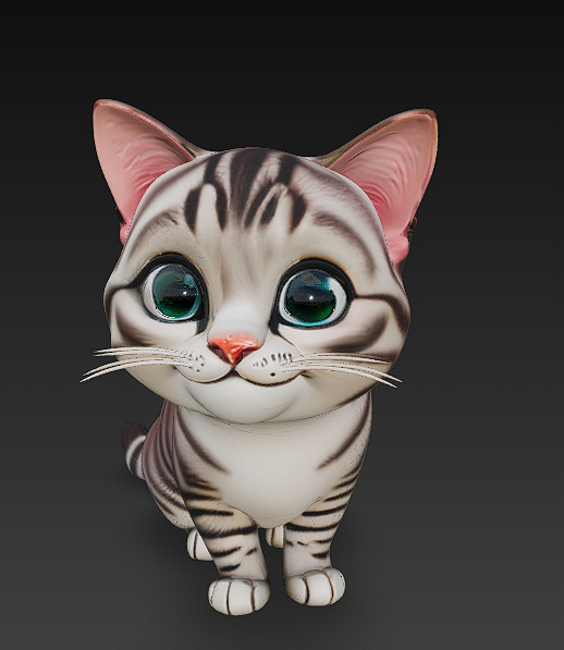 Cat Realistic 3D Model Basic - Low Poly Realistic Low-poly 3D model_1