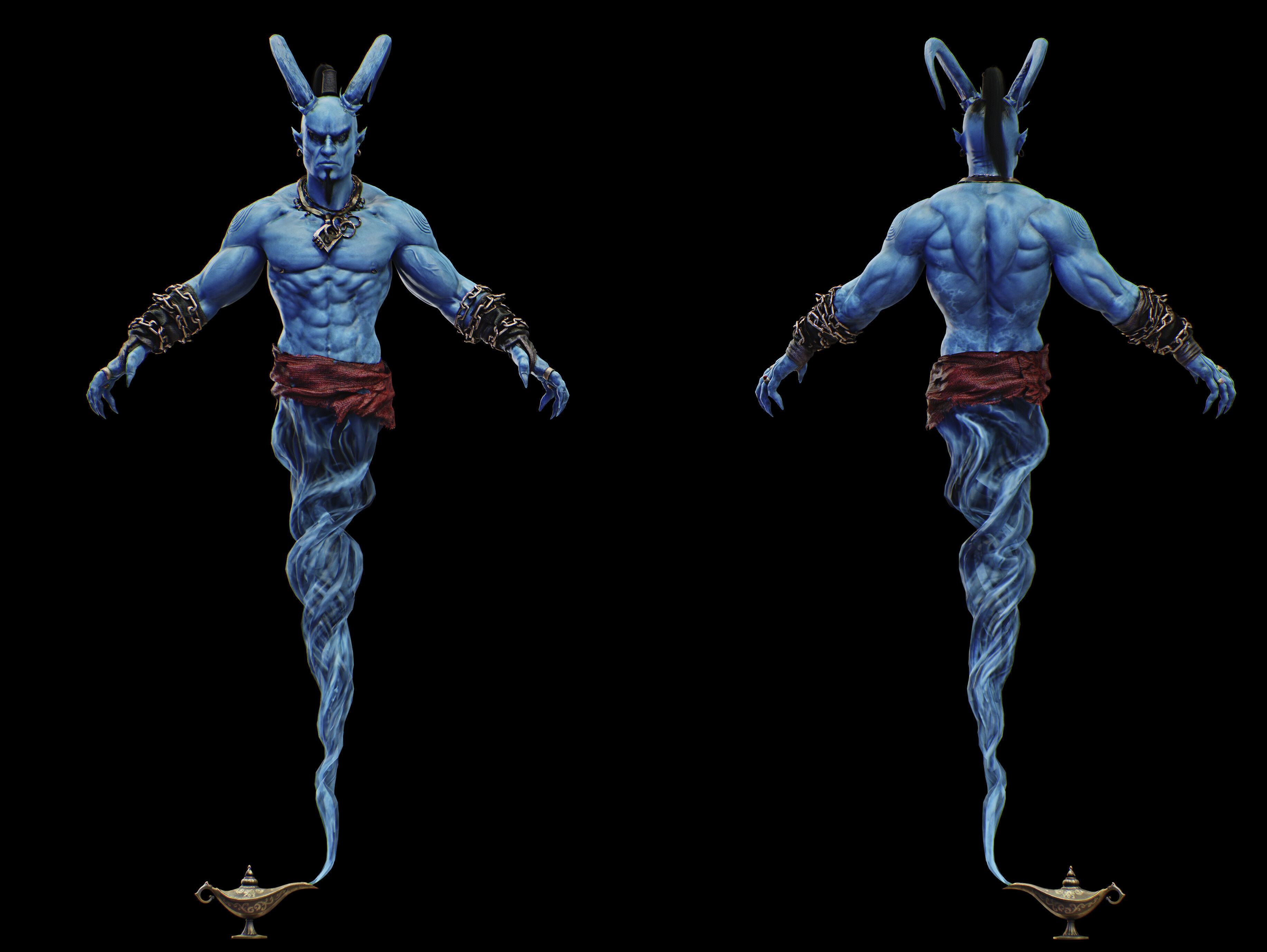 Genie Low-poly 3D model_9