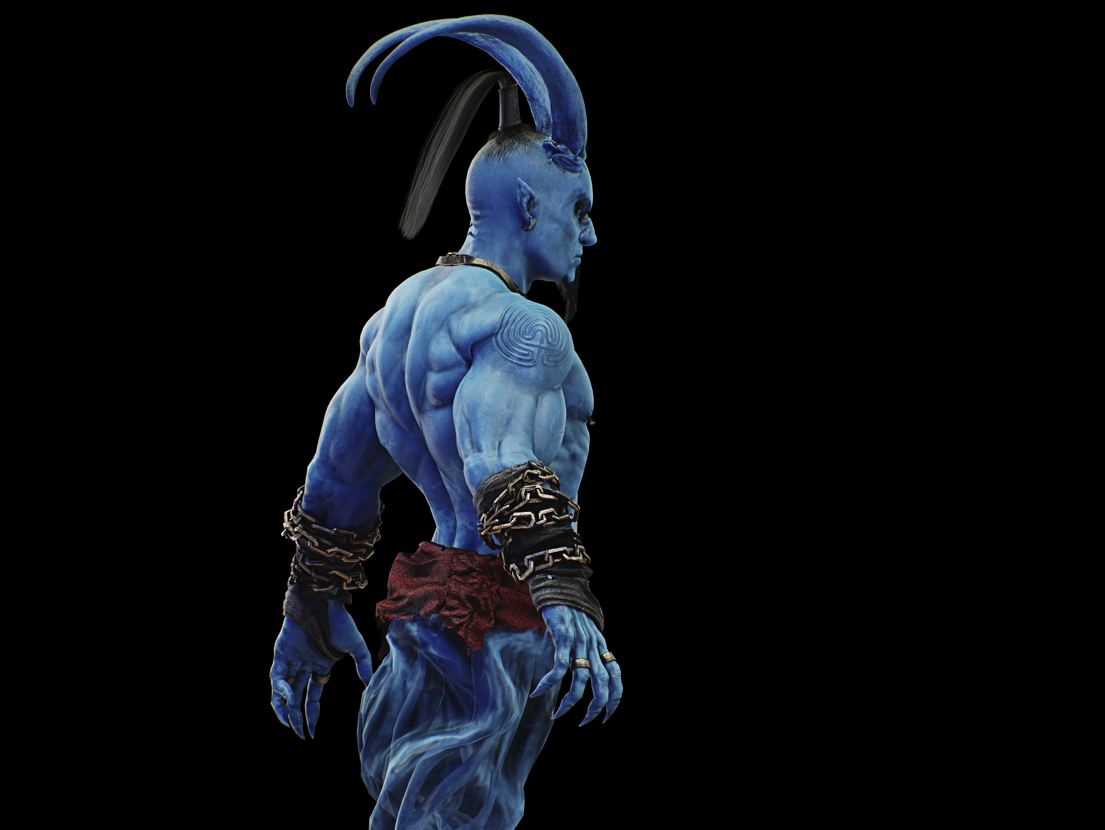 Genie Low-poly 3D model_7