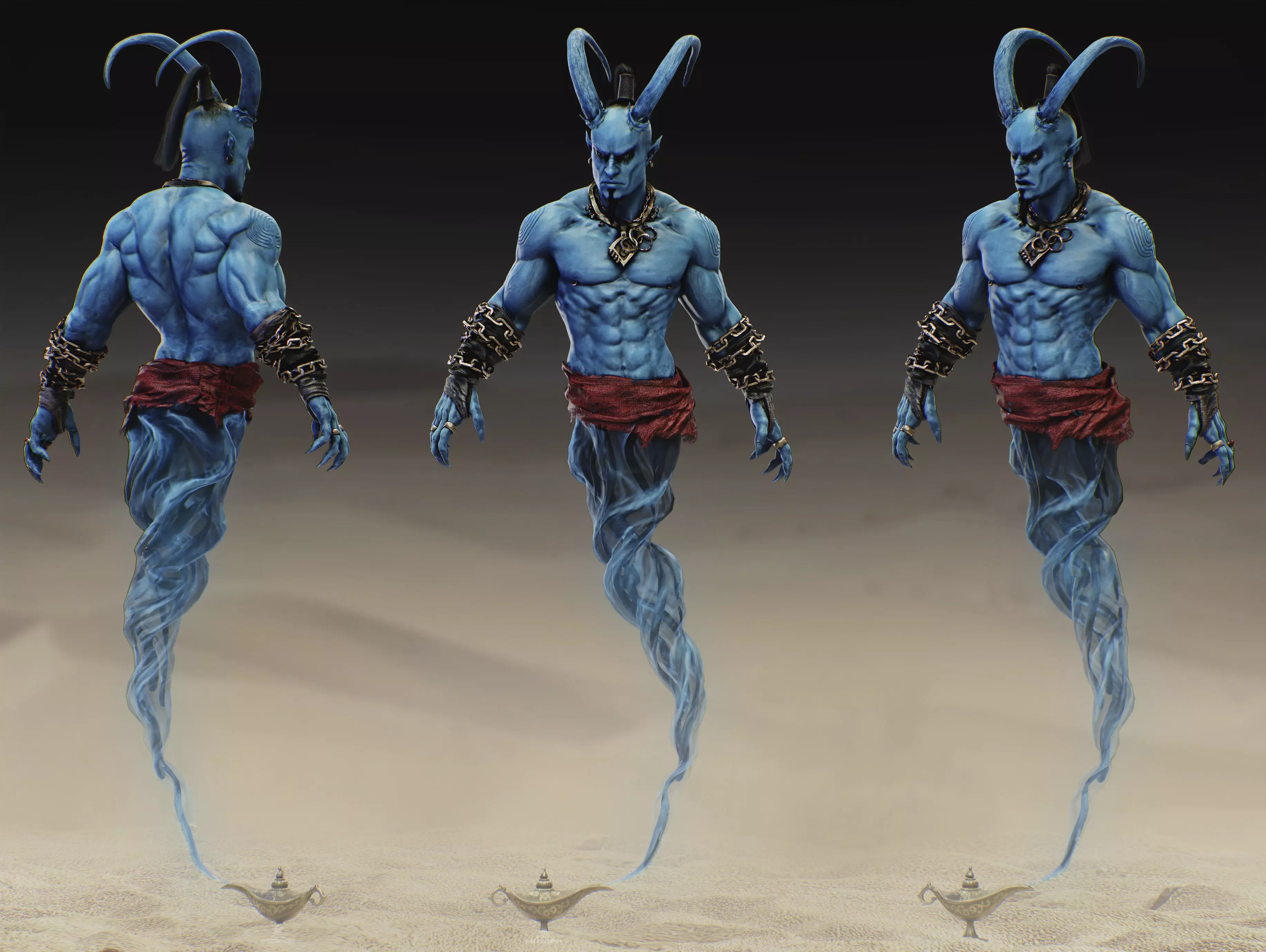 Genie Low-poly 3D model_0