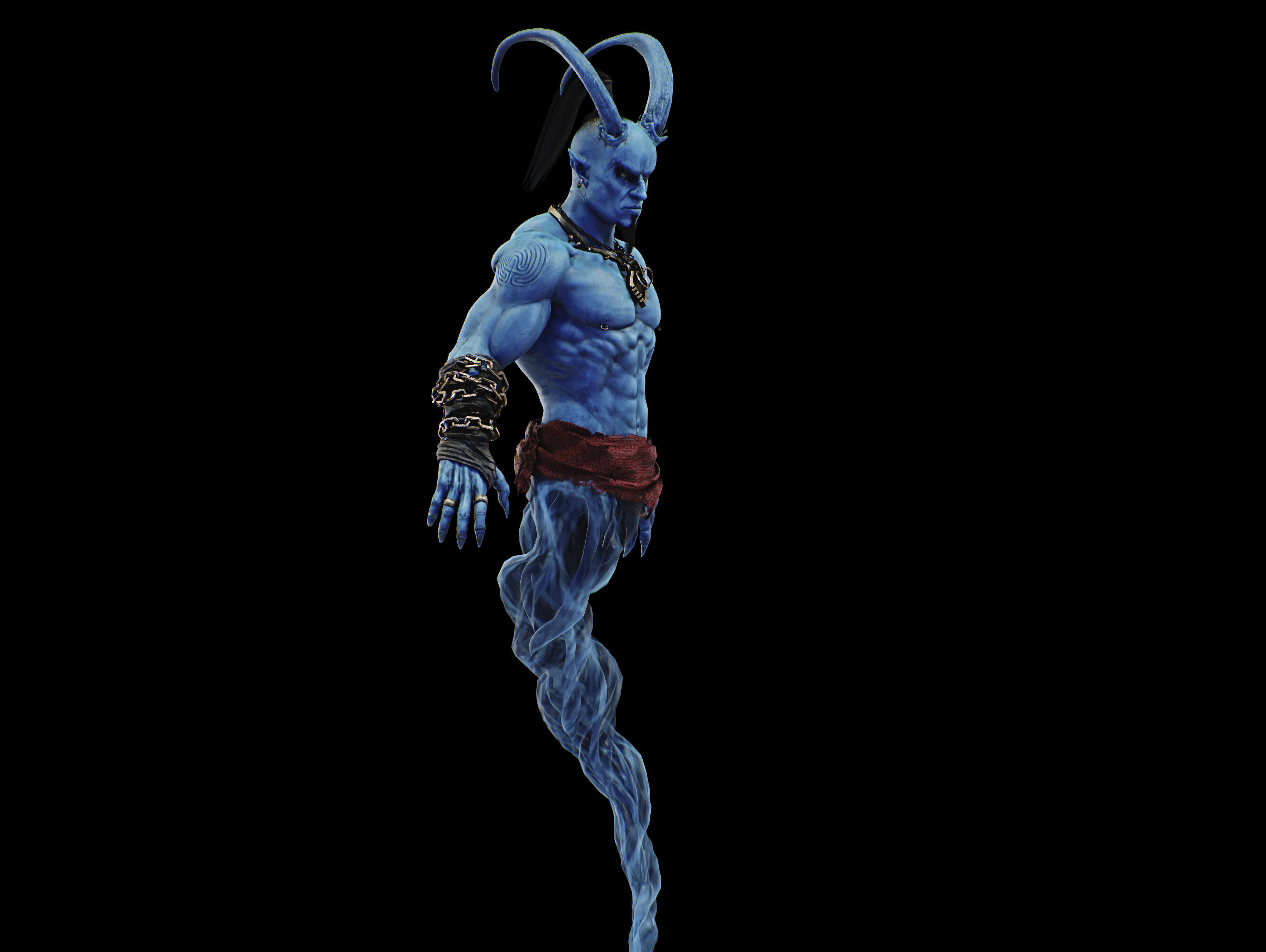 Genie Low-poly 3D model_4