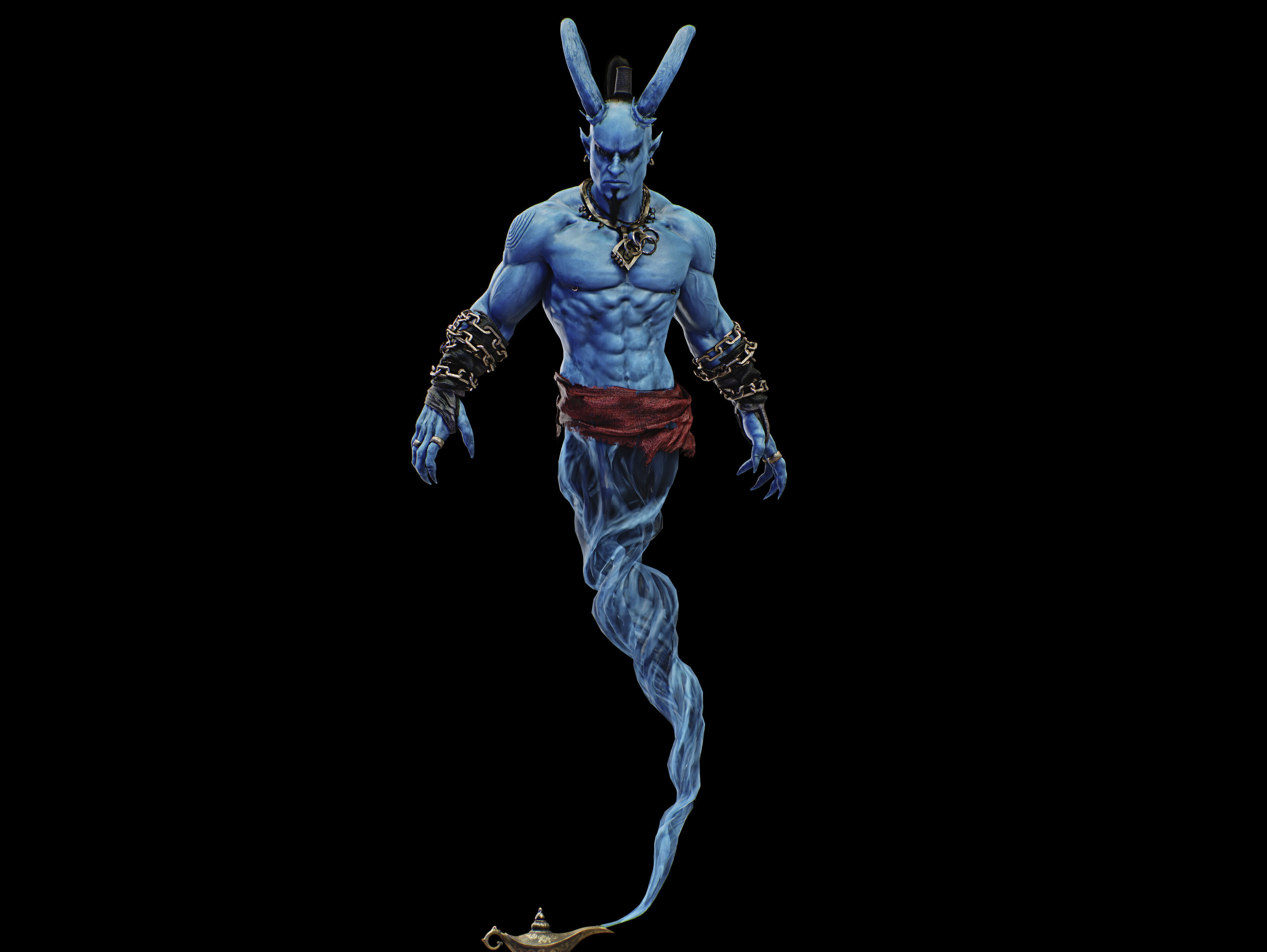 Genie Low-poly 3D model_8