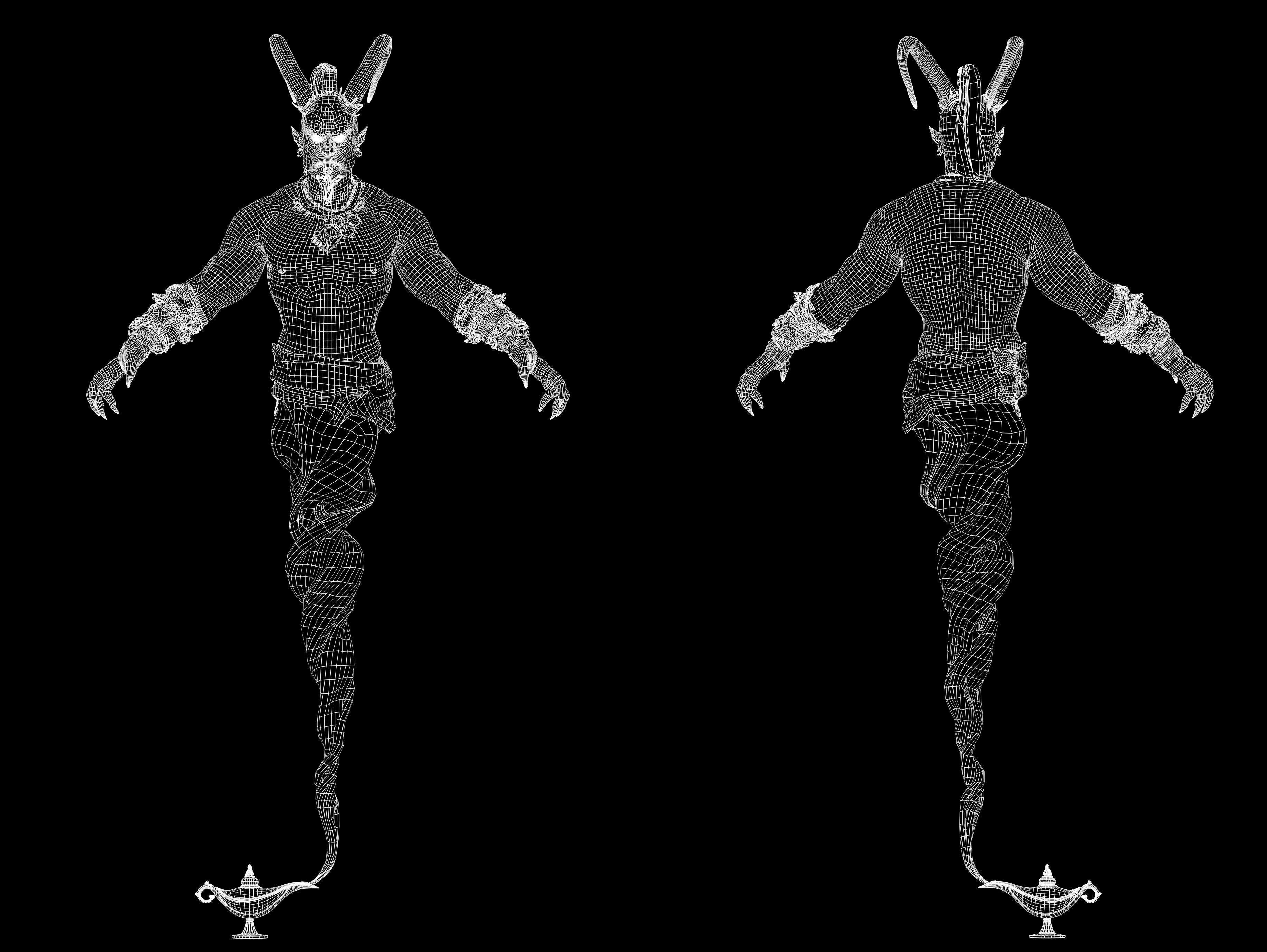 Genie Low-poly 3D model_11