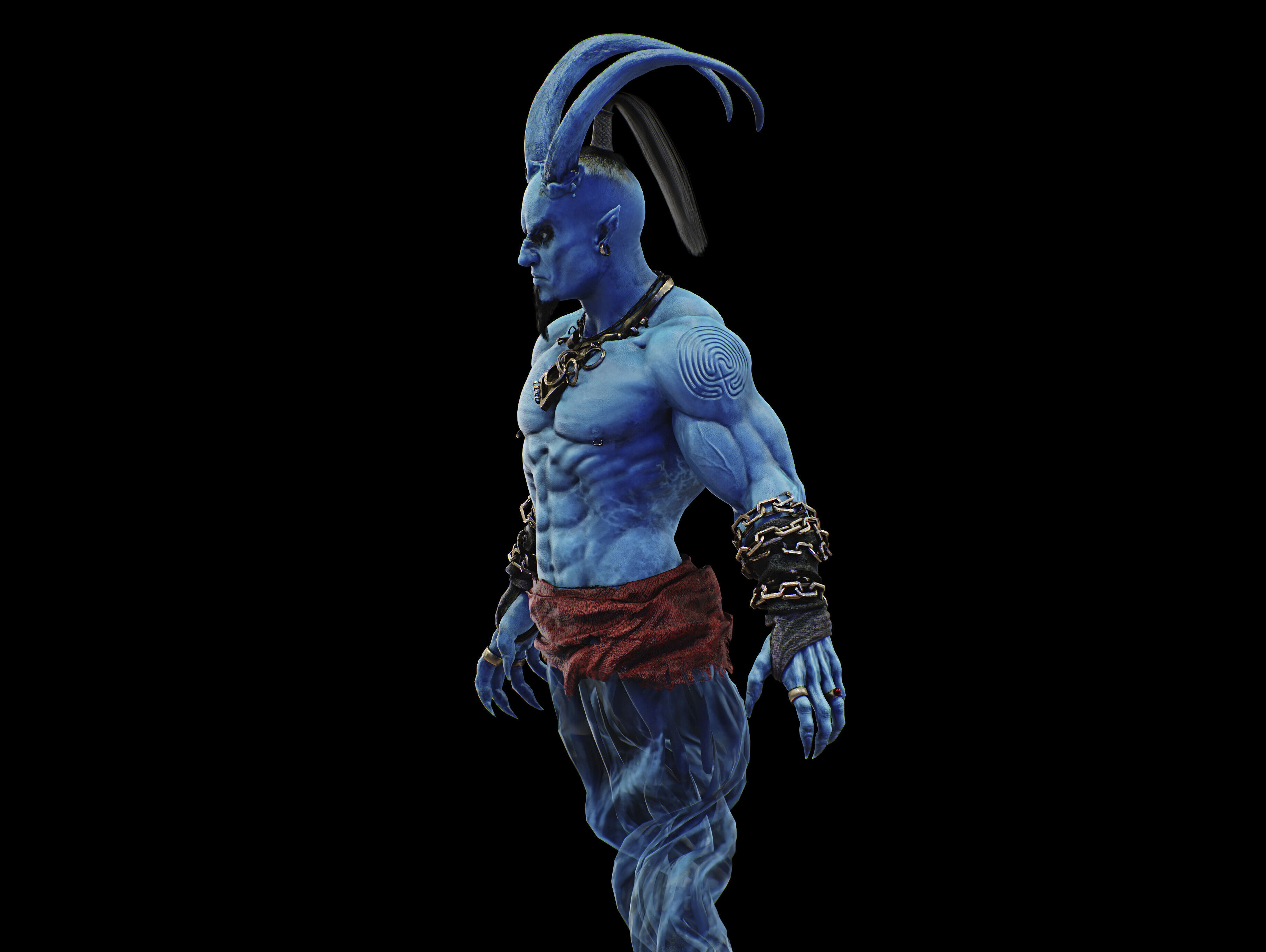Genie Low-poly 3D model_6
