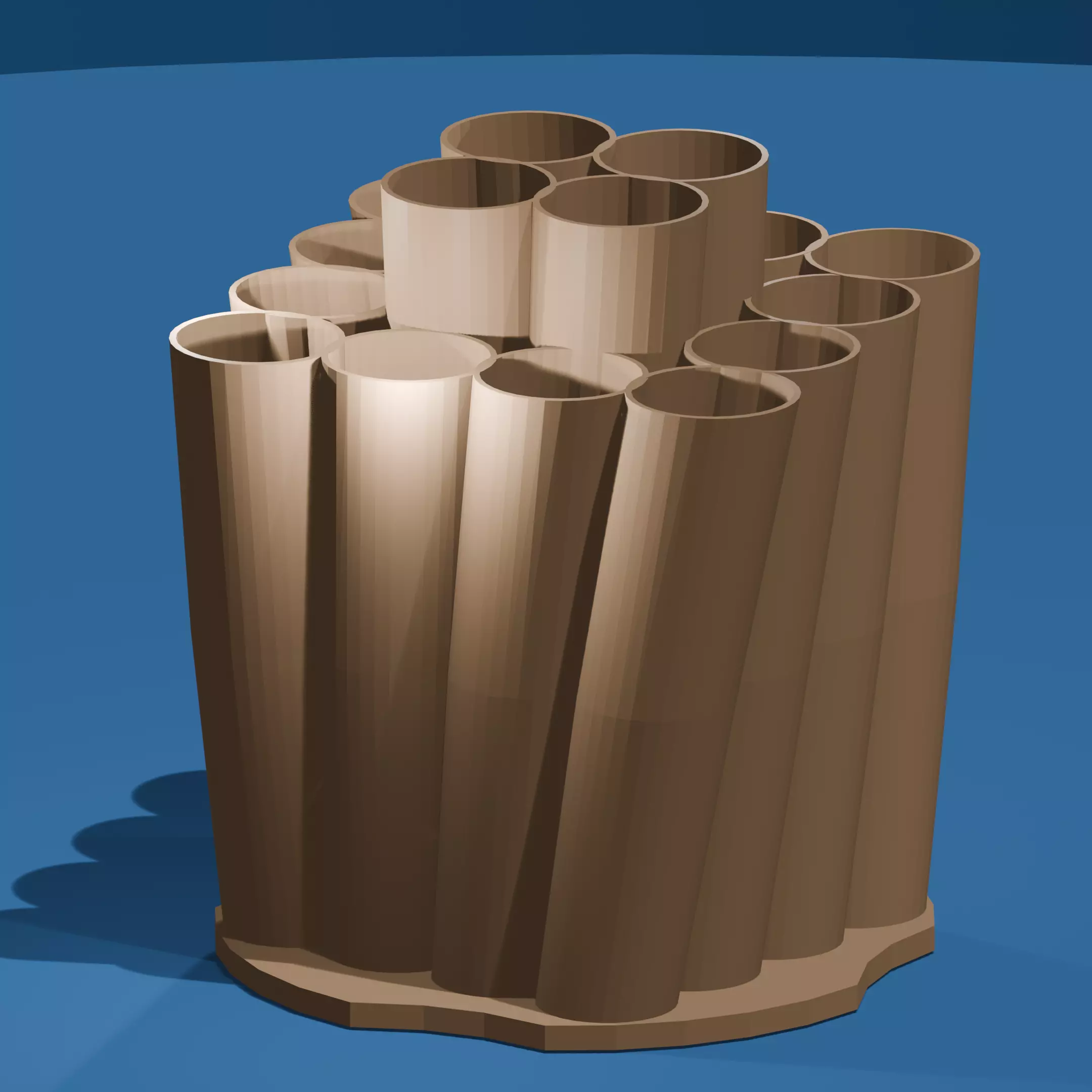 16 Slot Twisted Brush Holder 3D print model_0