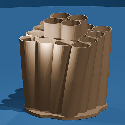 16 Slot Twisted Brush Holder 3D print model