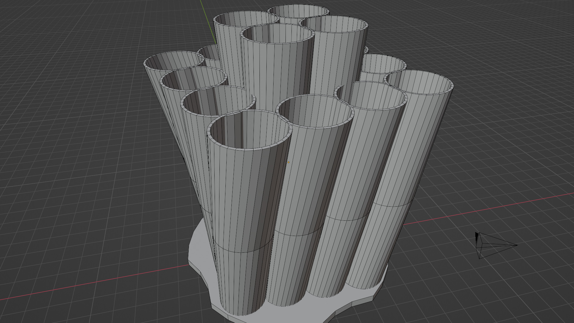 16 Slot Twisted Brush Holder 3D print model_7