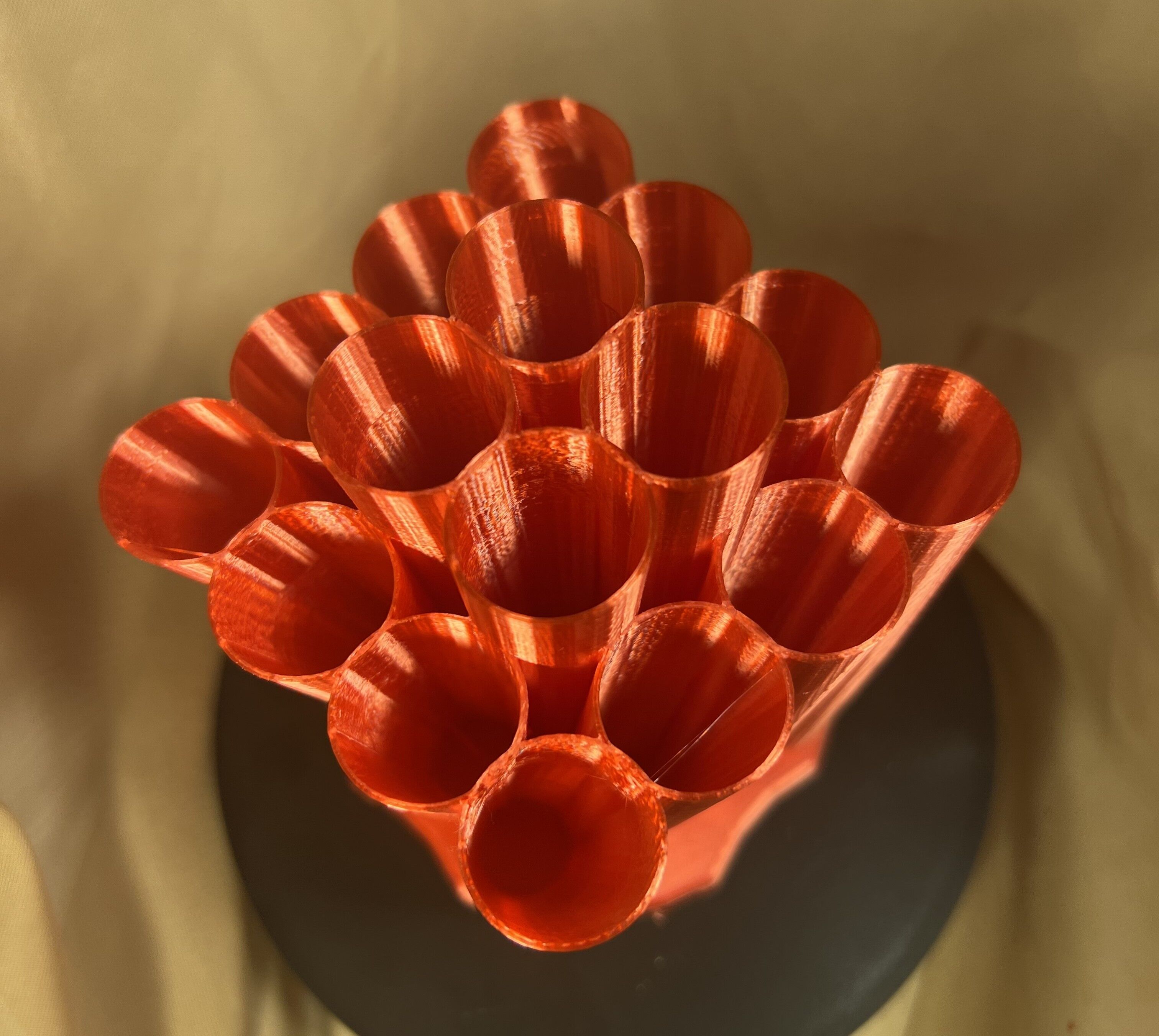 16 Slot Twisted Brush Holder 3D print model_5