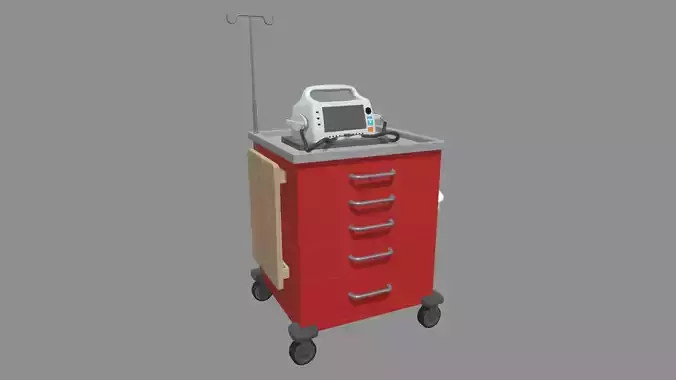 Emergency Cart With Defibrillator