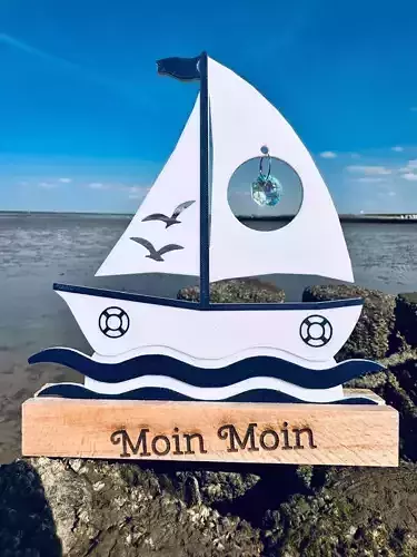 Maritime Suncatcher Sailing Boat 3D print model