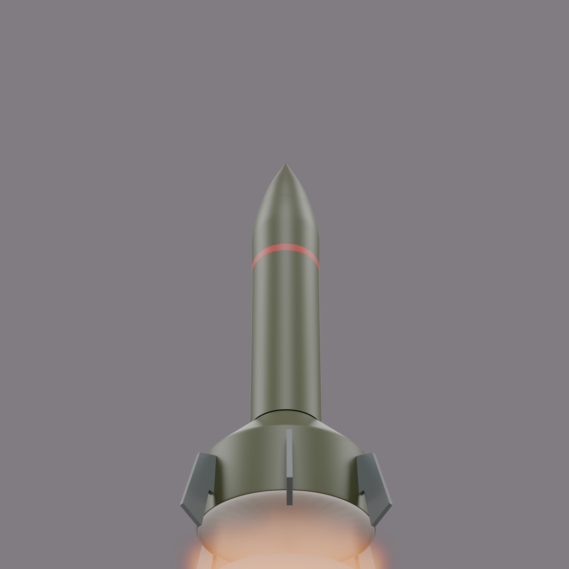 Missile Low-poly 3D model_5