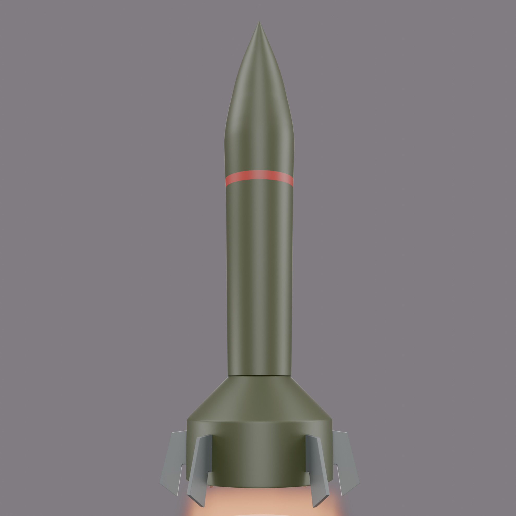 Missile Low-poly 3D model_2