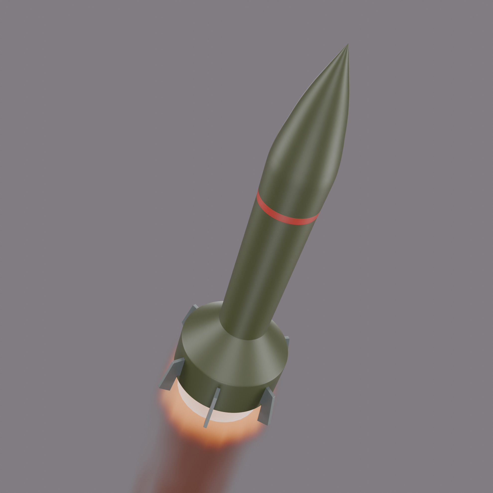 Missile Low-poly 3D model_3