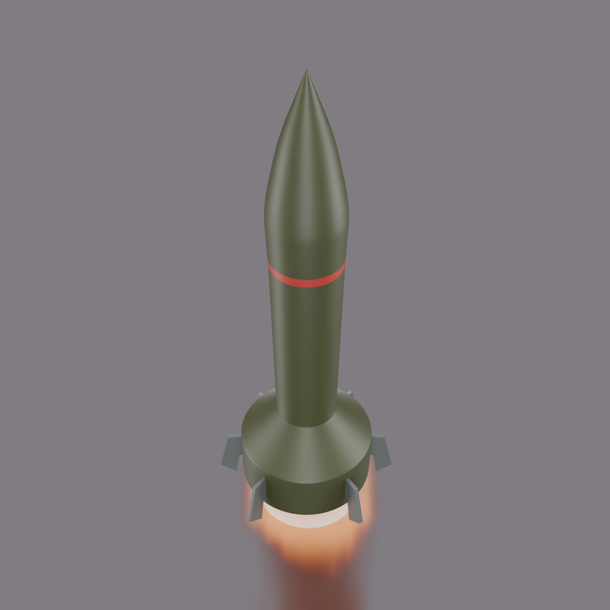 Missile Low-poly 3D model_4