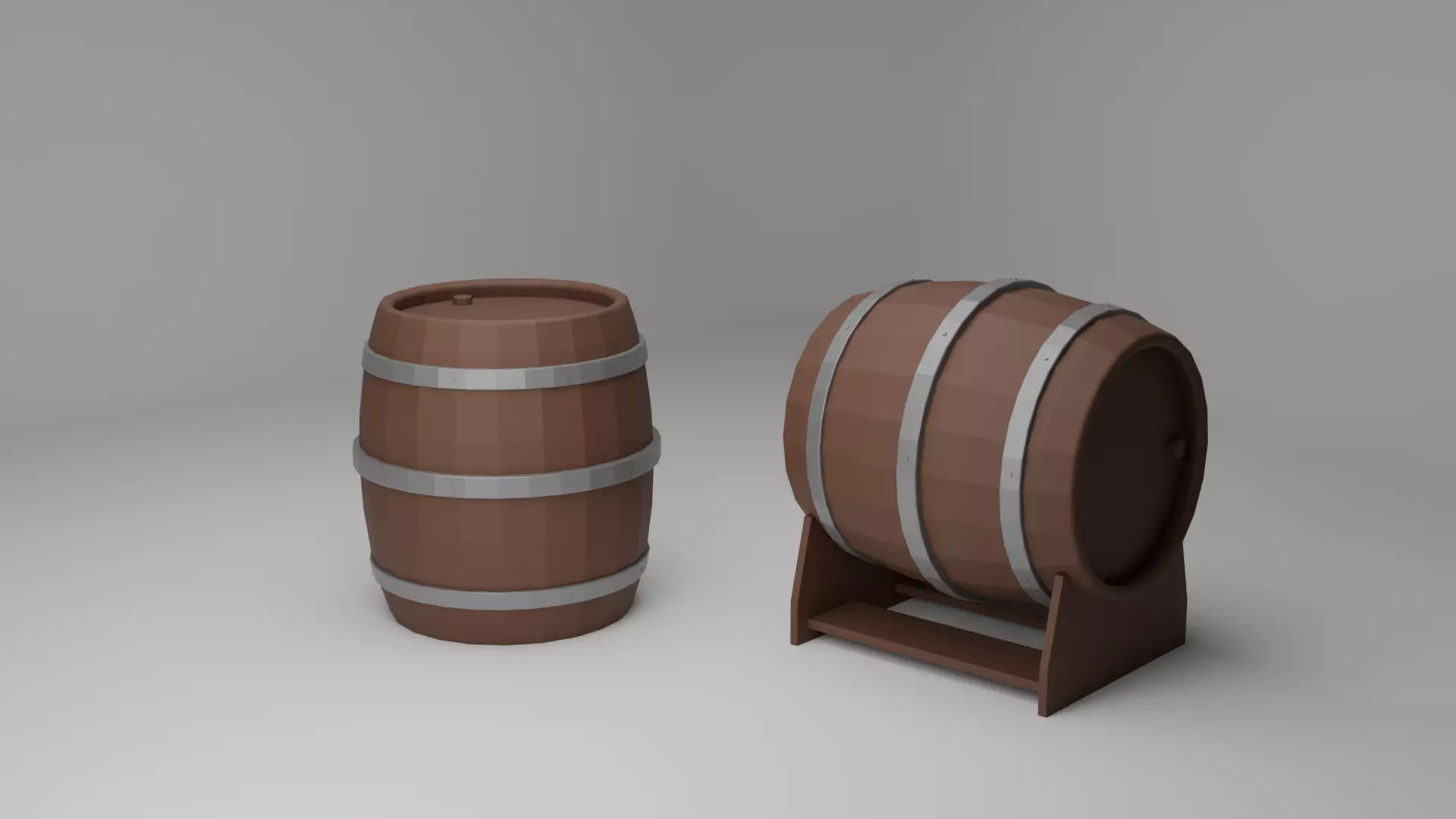 Low-Poly-Wooden-Barrel Low-poly 3D model_0
