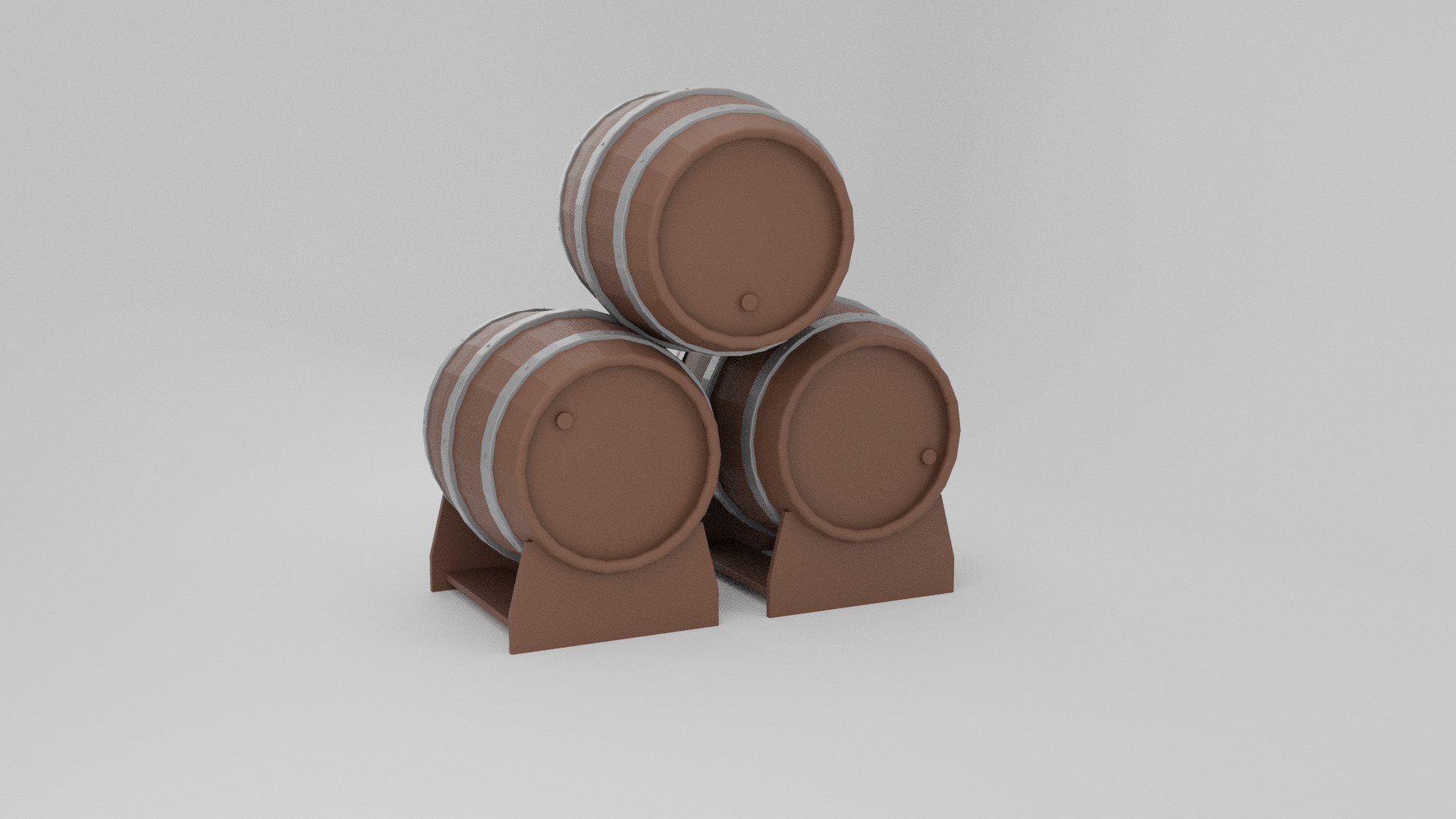 Low-Poly-Wooden-Barrel Low-poly 3D model_1