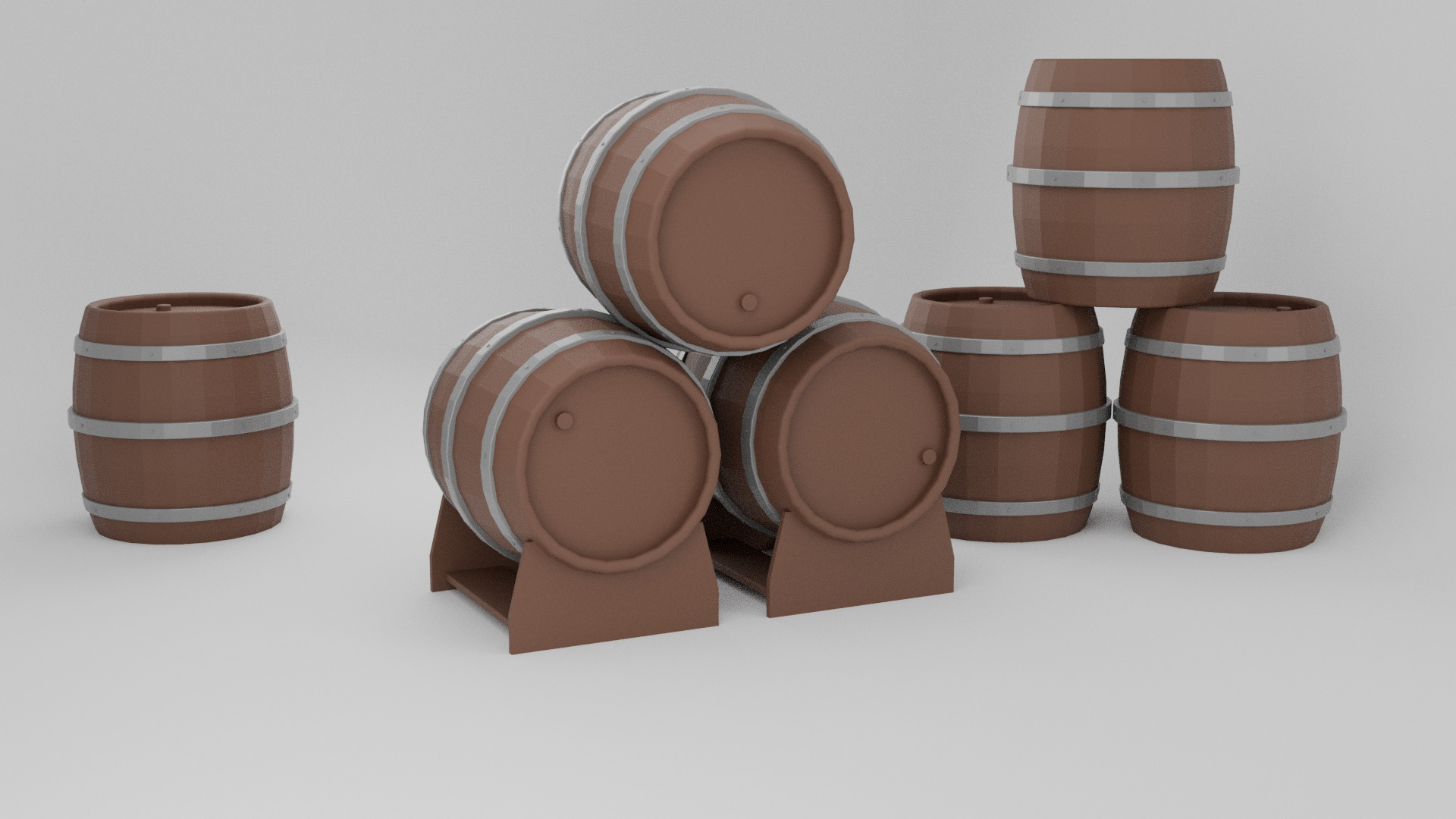 Low-Poly-Wooden-Barrel Low-poly 3D model_2