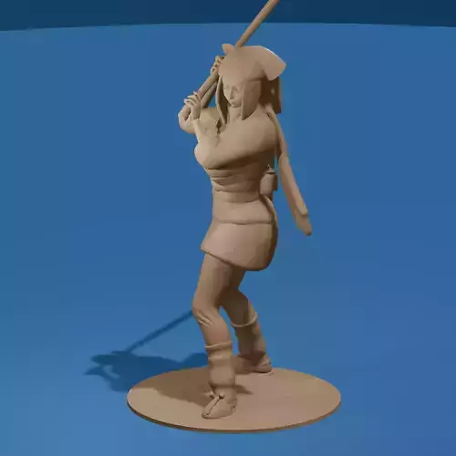 Anime Asian Sword Fighter Girl 