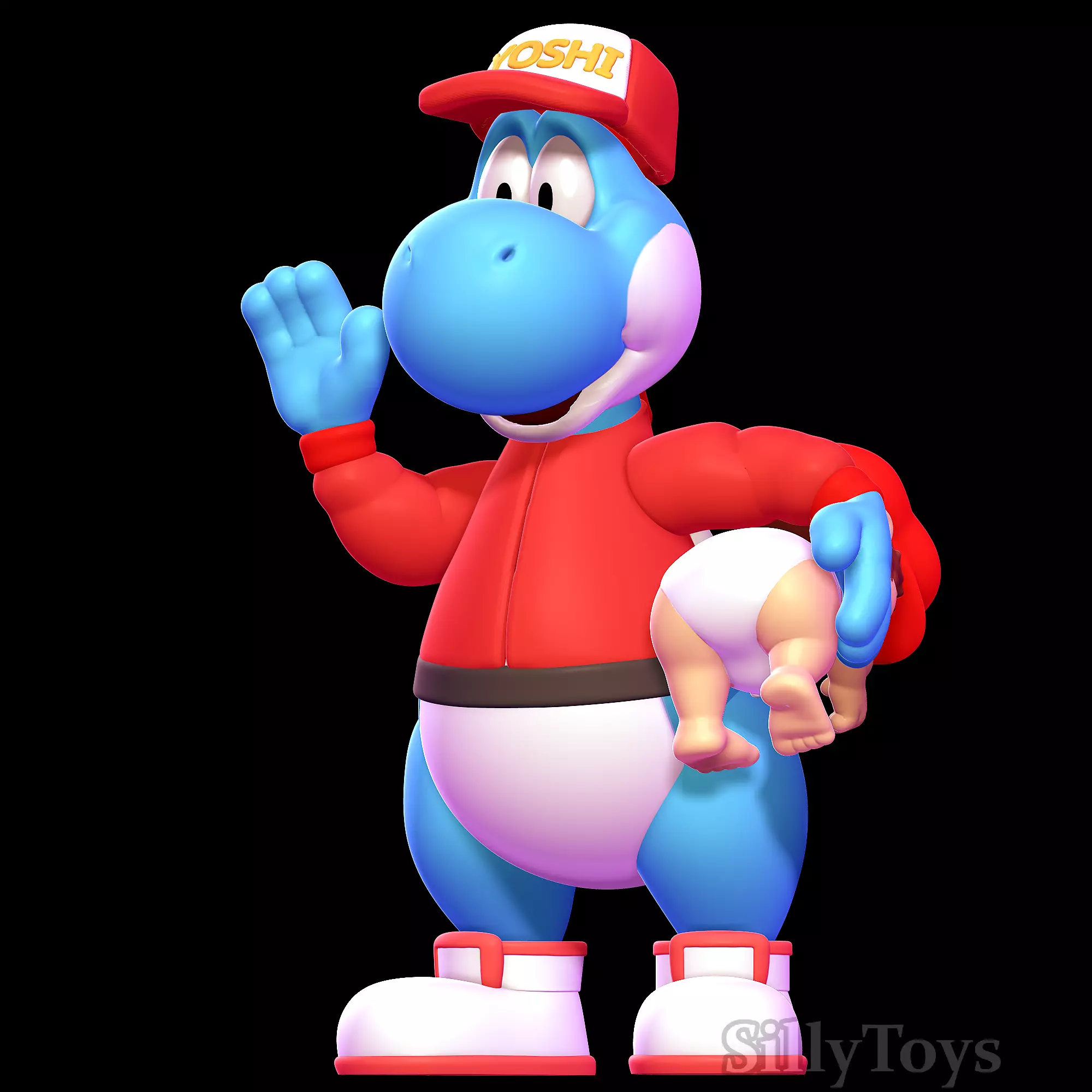 Yoshi Delivery outfit with Baby Mario 3D print model_0