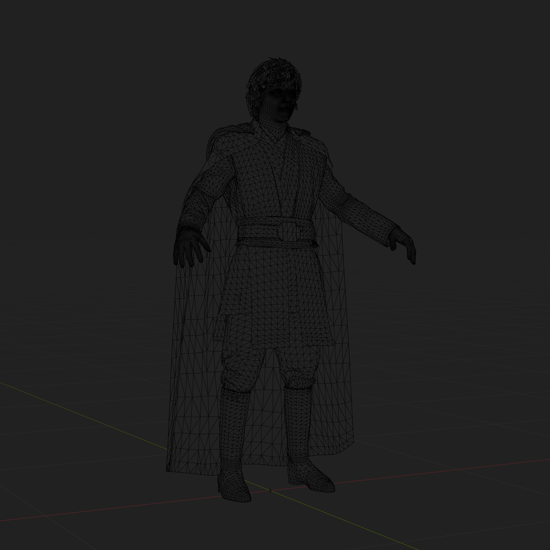 Luke Skywalker 3D Model Mandalorian Rigged Cape Blender FBX OBJ Low-poly 3D model_12