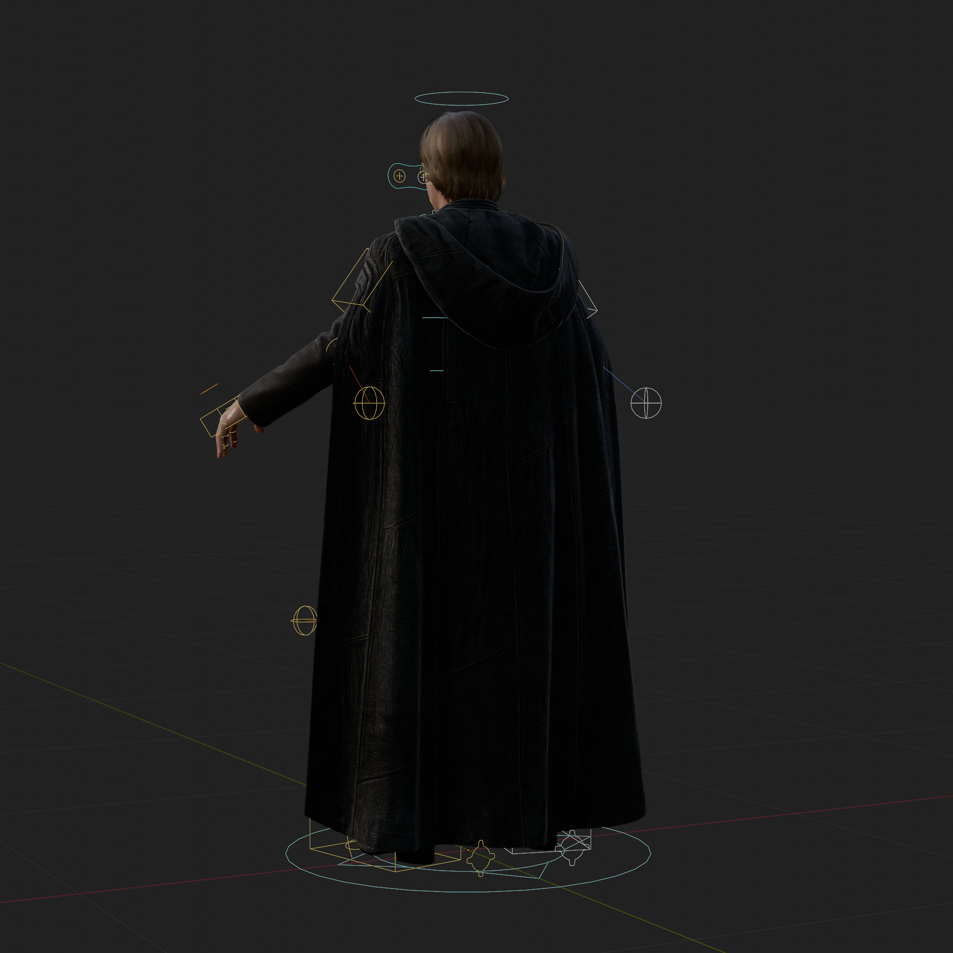 Luke Skywalker 3D Model Mandalorian Rigged Cape Blender FBX OBJ Low-poly 3D model_1