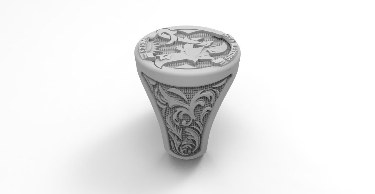ANILLO LETRA A  3D print model_1