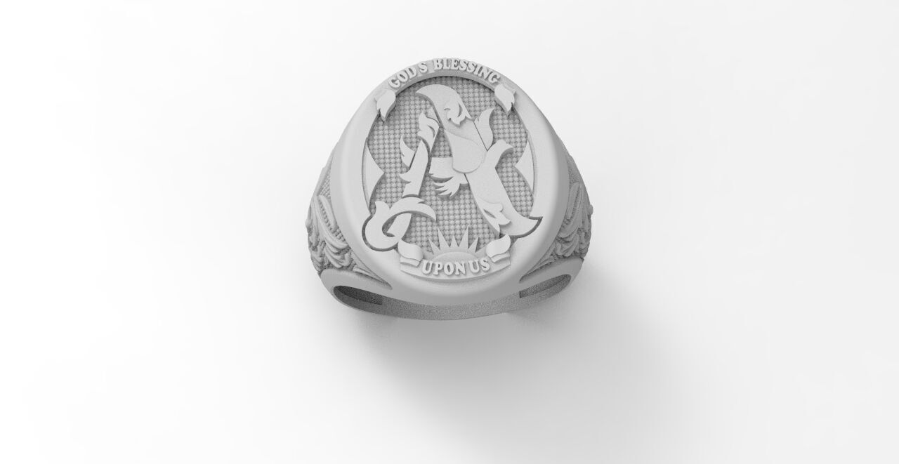 ANILLO LETRA A  3D print model_5