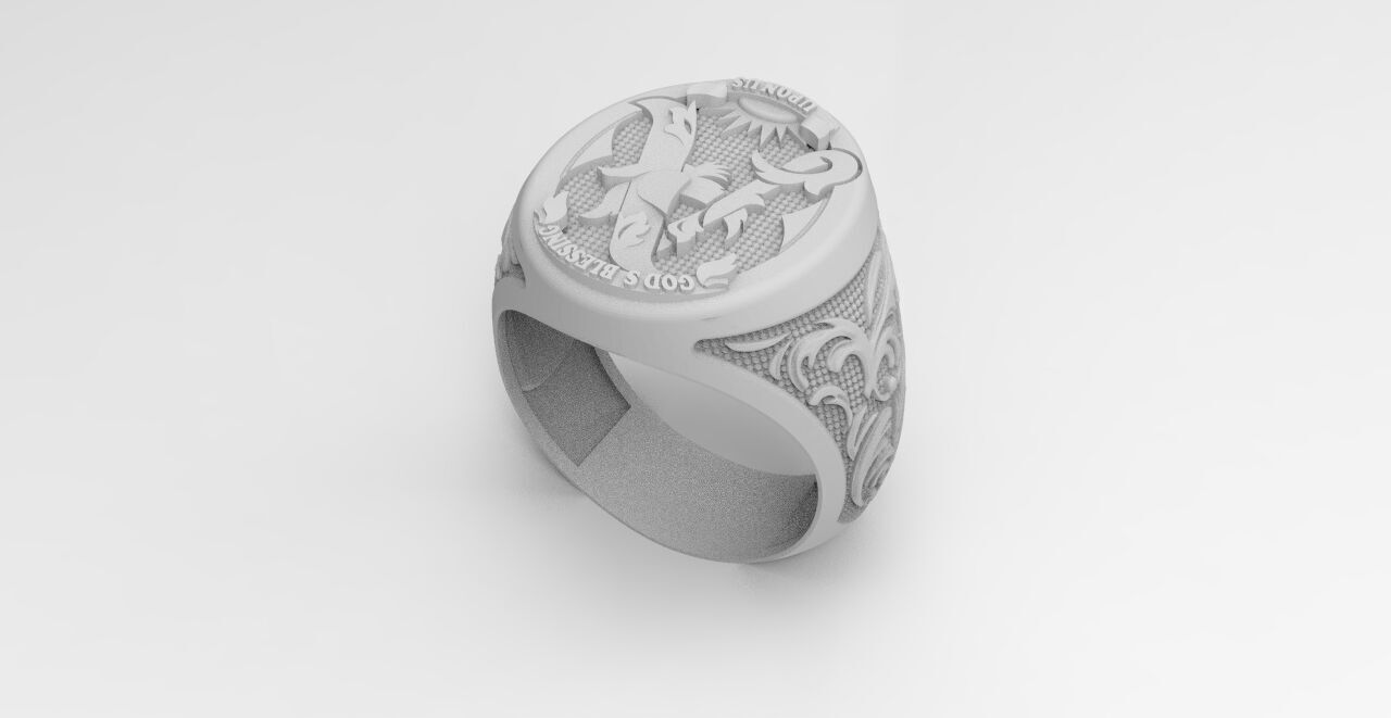 ANILLO LETRA A  3D print model_4