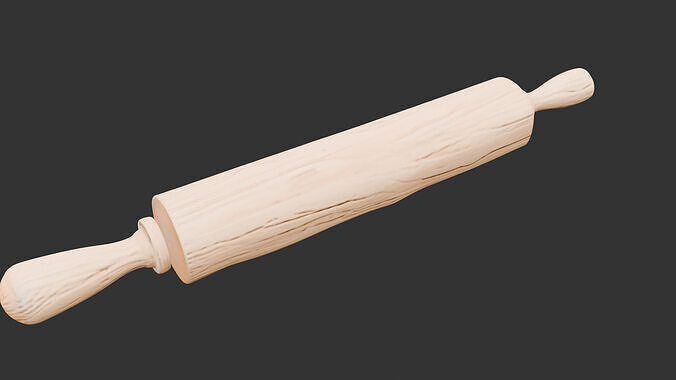 Wooden Rolling Pin Low-poly 3D model
