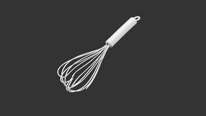 Stainless Steel Whisk Low-poly 3D model