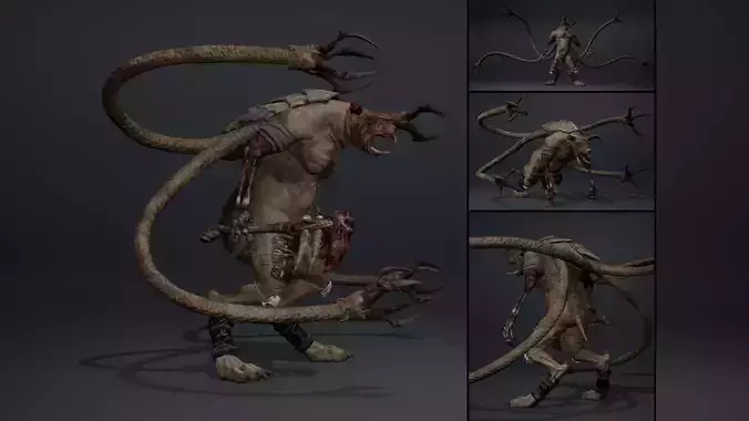 Dreadfire Damaged Brutal Low-poly 3D model