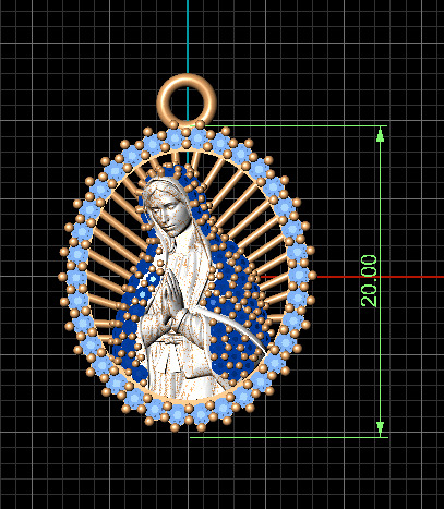 Medalla Guadalupe 3D print model_6