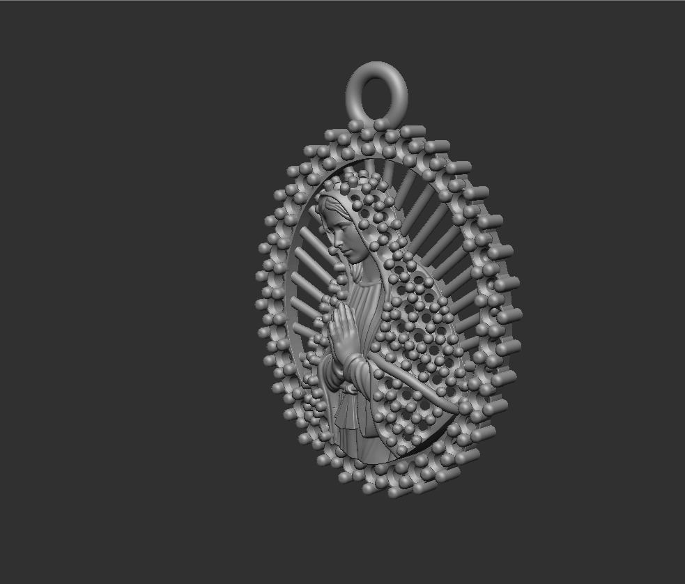 Medalla Guadalupe 3D print model_3